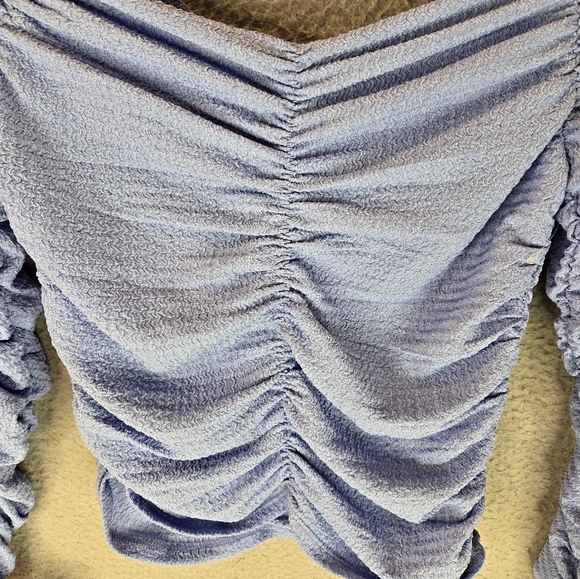 Elodie Womens Top Sz M Purple Ruched Front,Back & Arms. Purple Casual Comfort - Picture 5 of 11